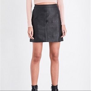 Black topshop faux leather skirt